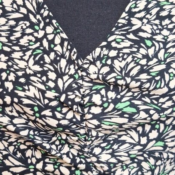 NEW! Vintage-Style Crepe Short Sleeve Midi Dress, Green Floral - A New Day - Picture 4 of 10